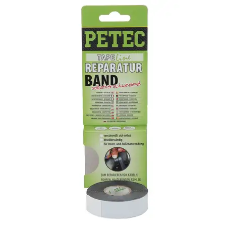 PETEC 94905 Klebeband Reparaturband Reparatur Band selbstverschwei&szlig;end schwarz 5m