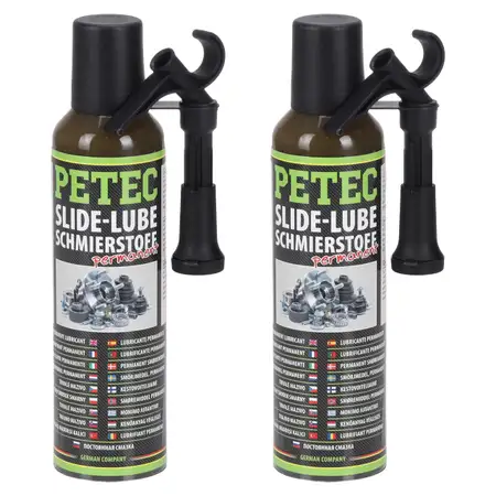 2x 200ml PETEC 94430 SLIDE-LUBE Universalschmierstoff Anti-Quietsch-Paste Montagepaste