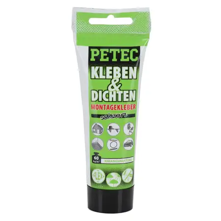 PETEC 94270 Kleben &amp; Dichten Montagekleber Kleber elastisch 80ml SCHWARZ