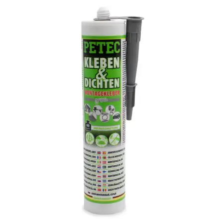 PETEC 94629 Kleben &amp; Dichten Montagekleber Kleber Klebstoff elastisch grau Kartusche 290ml