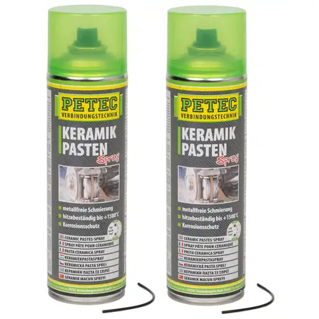 2x 500ml PETEC 70650 Keramikpastenspray Keramikpasten Spray Ceramic bis +1500&deg;C