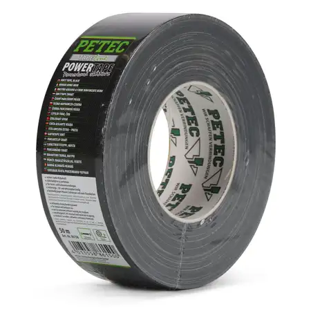 PETEC 86150 Powertape Panzerband Klebeband Gaffa Tape 50m SCHWARZ