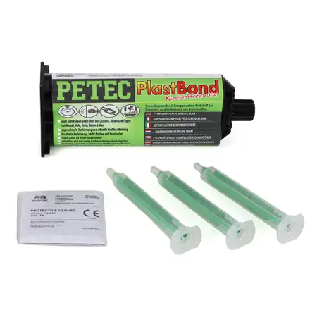 PETEC 98350 PLASTBOND Klebstoff 2-Komponenten Kleber f&uuml;r Kunststoff 50ml