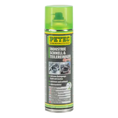 PETEC 71750 Industrie-, Schnell- &amp; Teilereiniger Schnellreinigerspray 500ml