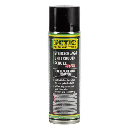 PETEC 73250 Steinschlagschutz &amp; Unterbodenschutz Spray Schwarz 500 ml