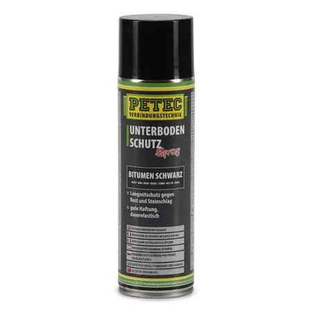 PETEC 73150 Unterbodenschutzspray Korrosionsschutz BITUMEN SCHWARZ Spray 500ml