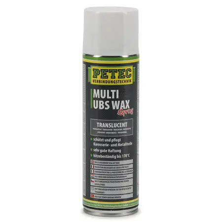 PETEC 73450 MULTI UBS WAX Spray Unterbodenschutz Korrosionsschutz 500ml