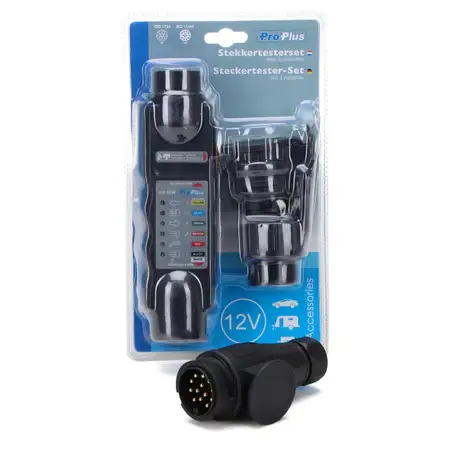 PROPLUS Steckertester-Set Beleuchtungstester + Anh&auml;ngerstecker 13-polig