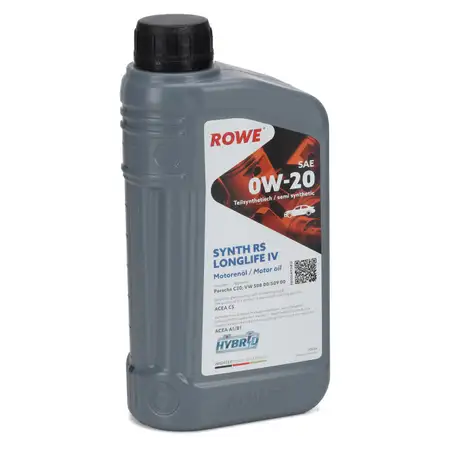 1L 1 Liter ROWE SYNTH RS LONGLIFE IV 0W-20 0W20 Motor&ouml;l &Ouml;l Porsche C20 VW 508.00/509.00