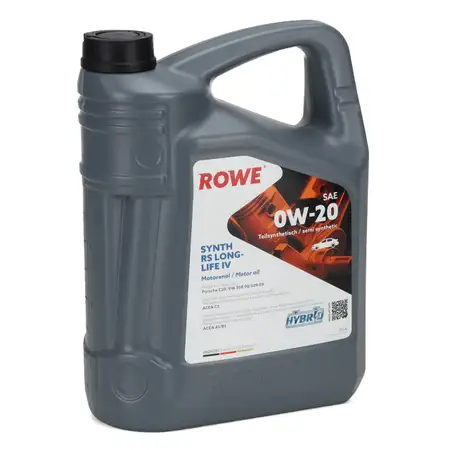 5L 5 Liter ROWE SYNTH RS LONGLIFE IV 0W-20 0W20 Motor&ouml;l &Ouml;l Porsche C20 VW 508.00/509.00