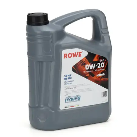 5L 5 Liter ROWE SYNT RS HC 0W-20 0W20 Motor&ouml;l &Ouml;l ACEA A5/B5 API SN/CF HYBRID