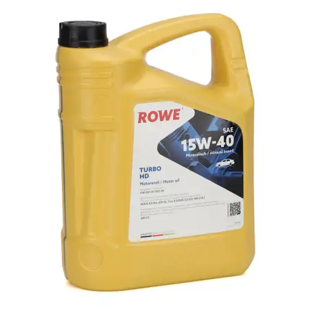 5L 5 Liter ROWE TURBO HD 15W40 Motor&ouml;l &Ouml;l FIAT 9.55535-G2/D2 MB 229.1 VW 501.01/505.00