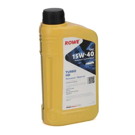 1L 1 Liter ROWE TURBO HD 15W40 Motor&ouml;l &Ouml;l FIAT 9.55535-G2/D2 MB 229.1 VW 501.01/505.00