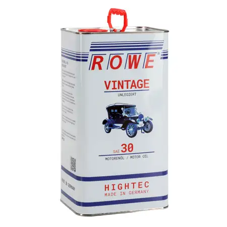 5L 5 Liter ROWE Motor&ouml;l &Ouml;l VINTAGE Unlegiert SAE 30 Oldtimer Einbereichs-&Ouml;l