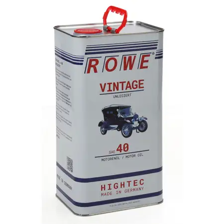 5L 5 Liter ROWE Motor&ouml;l &Ouml;l VINTAGE Unlegiert SAE 40 Oldtimer Einbereichs-&Ouml;l