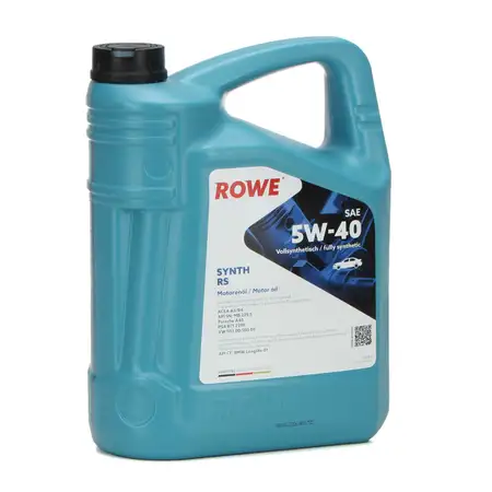 5L 5 Liter ROWE SYNTH RS 5W40 Motor&ouml;l &Ouml;l MB 229.5 Porsche A40 PSA B712296 VW 502/505.00