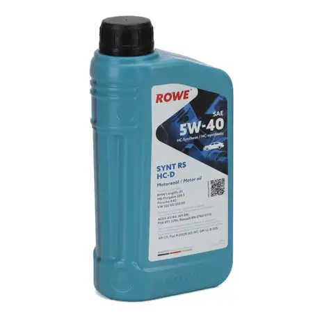 1L 1 Liter ROWE SYNT RS HC-D 5W-40 Motor&ouml;l &Ouml;l BMW-LL01 MB 229.5 Porsche A40 VW 502/505.00