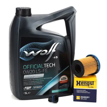 5L WOLF OFFICIALTECH 0W20 LS-FE Motor&ouml;l + HENGST &Ouml;lfilter OPEL Astra K Insignia B 1.5 CRDi