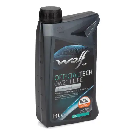 1L 1 Liter WOLF OFFICIALTECH 0W20 LL FE Motor&ouml;l &Ouml;l VW 508/509.00 FORD WSS-M2C956-A1