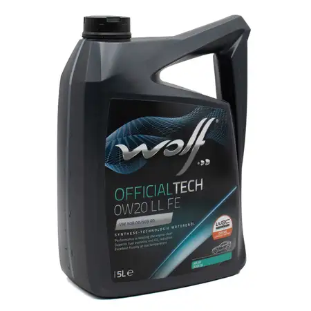 5L 5 Liter WOLF OFFICIALTECH 0W20 LL FE Motor&ouml;l &Ouml;l VW 508/509.00 FORD WSS-M2C956-A1