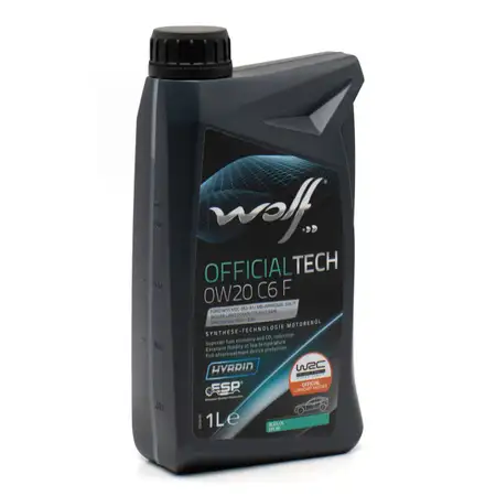 1L 1 Liter WOLF OFFICIALTECH 0W20 C6 F Motor&ouml;l MB 229.71 JAGUAR LAND ROVER STJLR.03.506