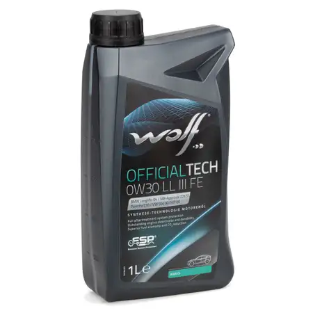 1L 1 Liter WOLF OFFICIALTECH 0W30 LL III FE Motor&ouml;l &Ouml;l BMW LL-04 MB 229.51 VW 504/507.00