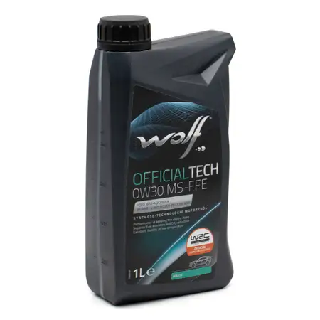 1L 1 Liter WOLF OFFICIALTECH 0W30 MS-FFE Motor&ouml;l FORD WSS-M2C950-A FIAT 9.55535-DS1/GS1