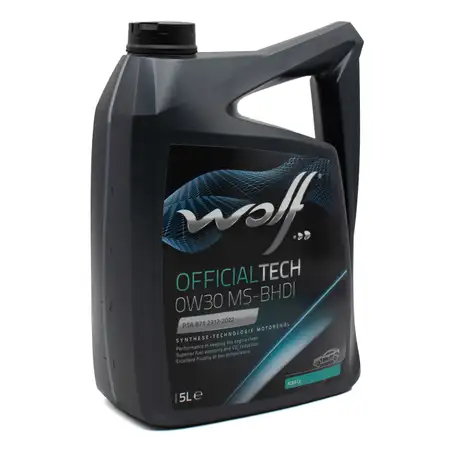 5L 5 Liter WOLF OFFICIALTECH 0W30 MS-BHDI Motor&ouml;l &Ouml;l PSA B71 2312 Fiat 9.55535-DS1/GS1