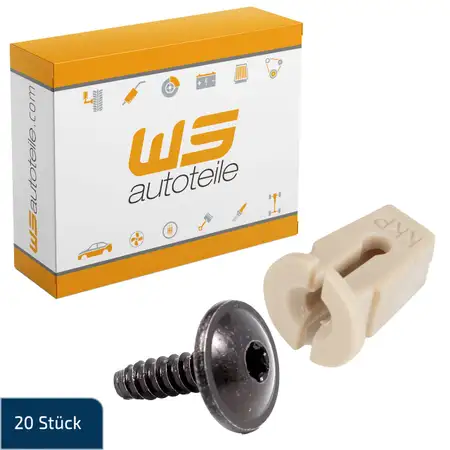 20x Spreizmutter Schraubent&uuml;lle Clips + 20x TORX Schraube f&uuml;r AUDI SEAT VW