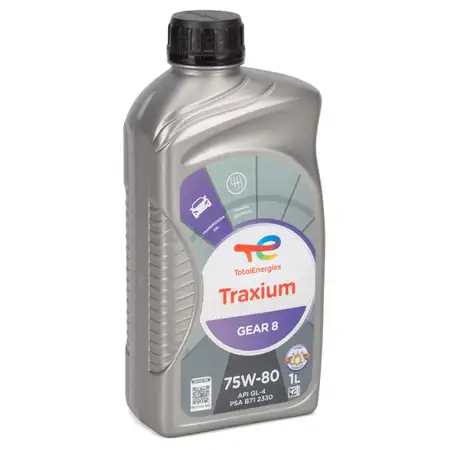 1L 1 Liter TOTAL TRAXIUM GEAR 8 75W-80 Getriebe&ouml;l API GL-4 GL-4+ PSA B71 2330