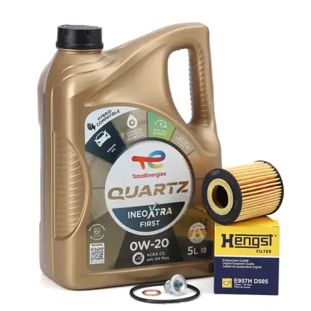 5L TOTAL QUARTZ INEO XTRA FIRST 0W-20 Motor&ouml;l + HENGST &Ouml;lfilter PSA OPEL 1.5 DIESEL