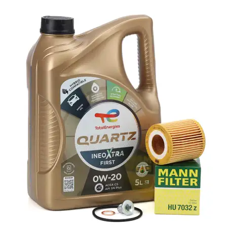 5L TOTAL QUARTZ INEO XTRA FIRST 0W-20 Motor&ouml;l + MANN &Ouml;lfilter PSA OPEL 1.5 DIESEL