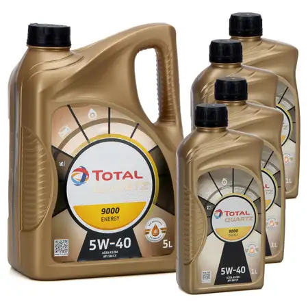 9 L 9 Liter TOTAL QUARTZ 9000 ENERGY 5W-40 Motor&ouml;l &Ouml;l MB 229.5 VW 502/505.00