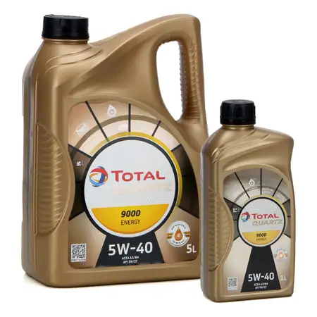 6 L 6 Liter TOTAL QUARTZ 9000 ENERGY 5W-40 Motor&ouml;l &Ouml;l MB 229.5 VW 502/505.00