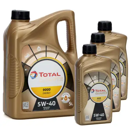 8 L 8 Liter TOTAL QUARTZ 9000 ENERGY 5W-40 Motor&ouml;l &Ouml;l MB 229.5 VW 502/505.00