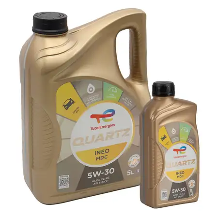 6L 6 Liter TOTAL QUARTZ INEO MDC 5W-30 Motor&ouml;l &Ouml;l MB 229.52 Dexos2 Opel OV0401547D30