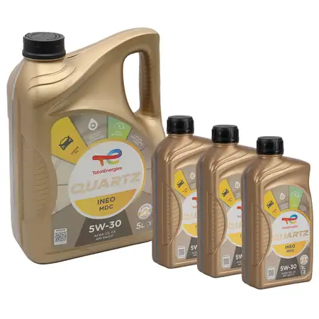 8L 8 Liter TOTAL QUARTZ INEO MDC 5W-30 Motor&ouml;l &Ouml;l MB 229.52 Dexos2 Opel OV0401547D30