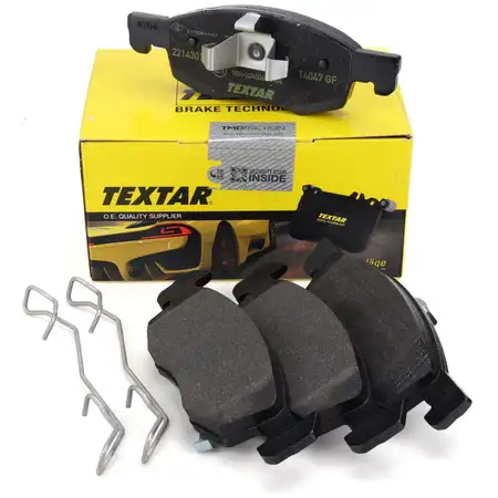 TEXTAR 2214301 Bremsbel&auml;ge Bremskl&ouml;tze Bremsbelagsatz OPEL Corsa E 14 Zoll vorne 95517028