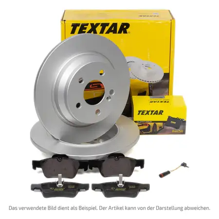 TEXTAR Bremsscheiben + Bel&auml;ge + Sensor BMW X1 U11 X2 U10 MINI U25 ohne M-Technik hinten