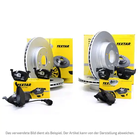 TEXTAR Bremsscheiben + Bremsbel&auml;ge + Sensor VW Golf 7 GTI / R AUDI S3 8V 8Y vorne + hinten