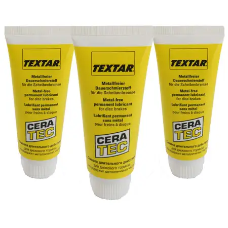 3x 75ml TEXTAR CeraTec Bremsklotzpaste Bremsbelagpaste Montagepaste