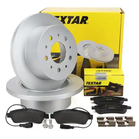 TEXTAR Bremsscheiben + Bel&auml;ge + Sensor PSA Jumper 2 Boxer FIAT Ducato 250 Movano C hinten