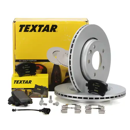 TEXTAR Bremsscheiben + Bel&auml;ge + Wako VW Multivan Transporter T5 T6 2E3/2E4 hinten