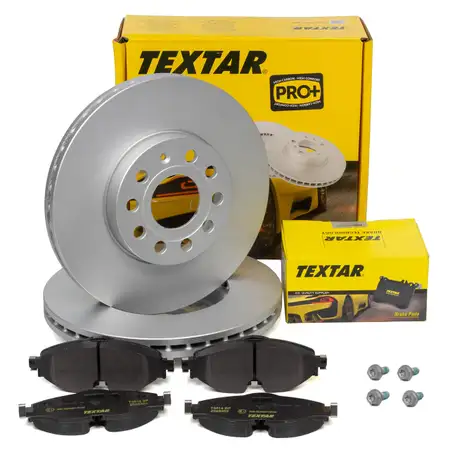 TEXTAR Bremsscheiben + Bremsbel&auml;ge VW Golf 7 T-Roc Caddy 4 SKODA Karoq vorne