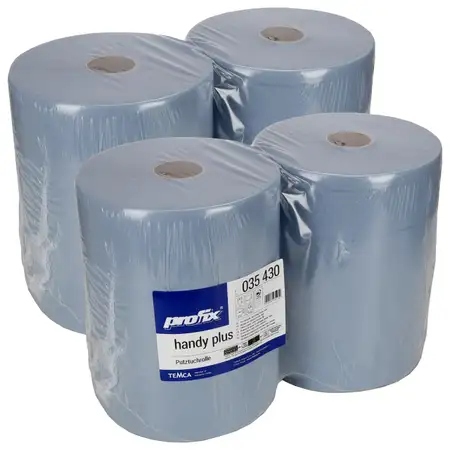 4x Putzrolle Putzt&uuml;cher Putzpapier Papierrolle BLAU 2-LAGIG 36x38cm 4000 Blatt