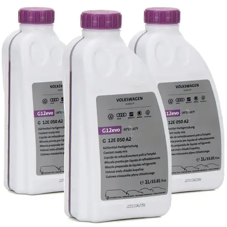 3L 3 Liter ORIGINAL VAG K&uuml;hlerfrostschutz FERTIGMIX Ready Mix G12 evo G12E050A2