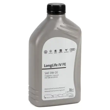 1L 1 Liter ORIGINAL VAG 0W-20 LONGLIFE IV FE Motor&ouml;l &Ouml;l 508/509.00 GS60577M2