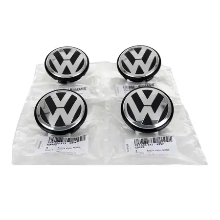 4x ORIGINAL VW &Oslash; 65/55mm Nabendeckel Felgendeckel Golf 5 6 7 Passat Touran T5 3B7601171XRW