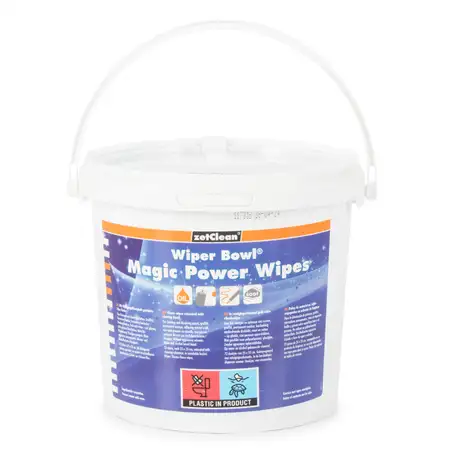 ZETCLEAN WIPER BOWL Magic Power Wipes Feuchtt&uuml;cher Reinigungst&uuml;cher Spendereimer 72 St&uuml;ck