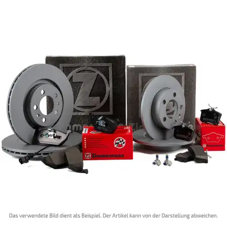 ZIMMERMANN Bremsscheiben + Bel&auml;ge + Wako AUDI A4 (8K B8) A5 (8T 8f 5F) vorne + hinten